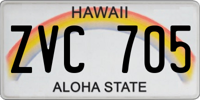 HI license plate ZVC705