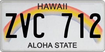 HI license plate ZVC712