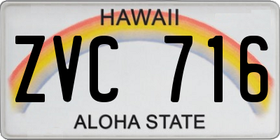 HI license plate ZVC716