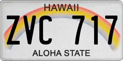 HI license plate ZVC717