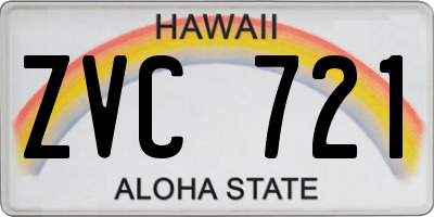 HI license plate ZVC721