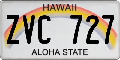 HI license plate ZVC727