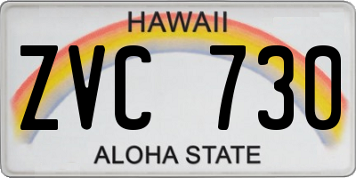 HI license plate ZVC730