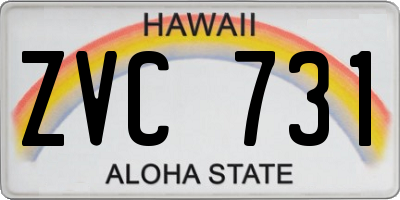 HI license plate ZVC731