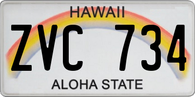 HI license plate ZVC734