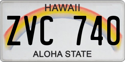 HI license plate ZVC740