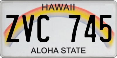 HI license plate ZVC745
