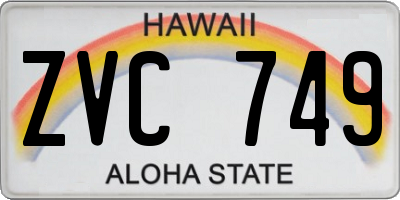 HI license plate ZVC749