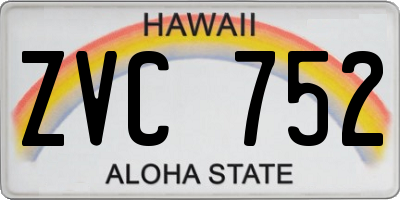 HI license plate ZVC752