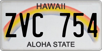 HI license plate ZVC754
