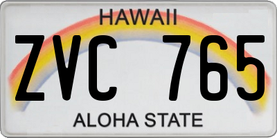 HI license plate ZVC765