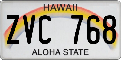 HI license plate ZVC768