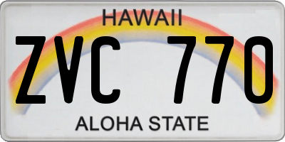 HI license plate ZVC770