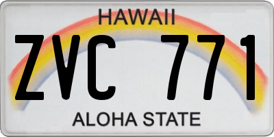 HI license plate ZVC771
