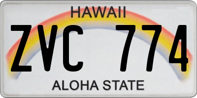 HI license plate ZVC774
