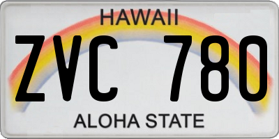 HI license plate ZVC780