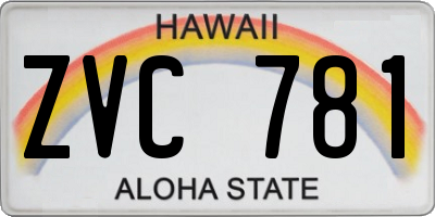 HI license plate ZVC781