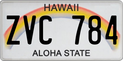 HI license plate ZVC784