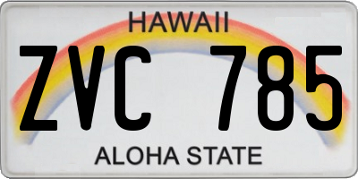 HI license plate ZVC785