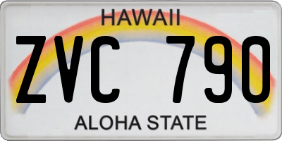 HI license plate ZVC790