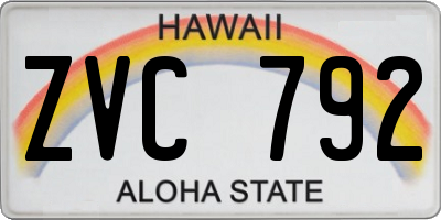 HI license plate ZVC792