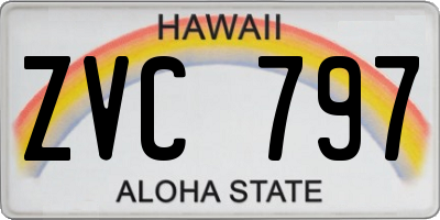 HI license plate ZVC797