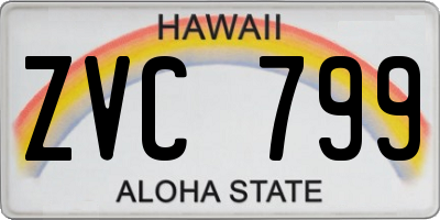 HI license plate ZVC799
