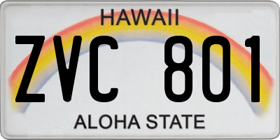 HI license plate ZVC801