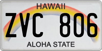 HI license plate ZVC806