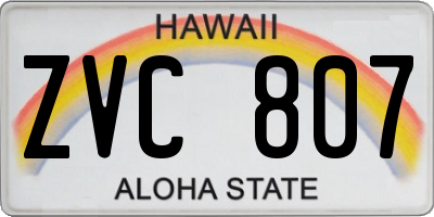 HI license plate ZVC807