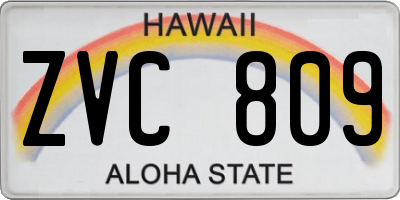 HI license plate ZVC809