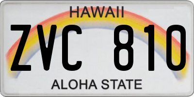 HI license plate ZVC810