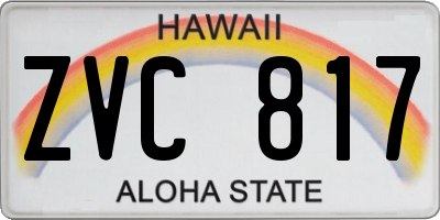 HI license plate ZVC817