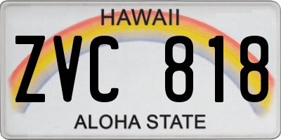 HI license plate ZVC818