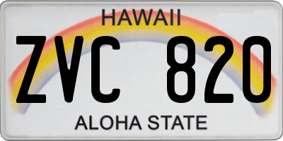 HI license plate ZVC820