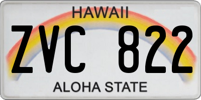 HI license plate ZVC822