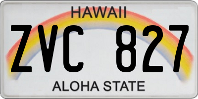 HI license plate ZVC827