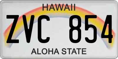HI license plate ZVC854