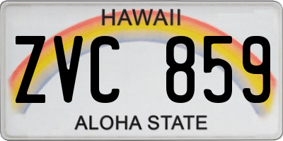HI license plate ZVC859