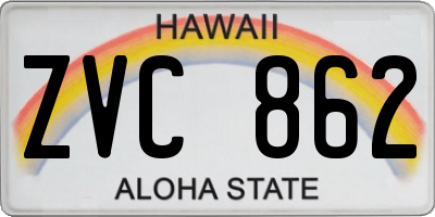 HI license plate ZVC862
