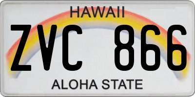 HI license plate ZVC866