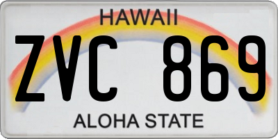 HI license plate ZVC869