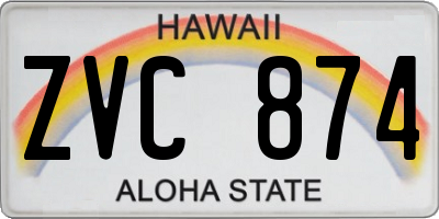 HI license plate ZVC874