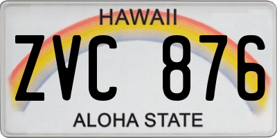 HI license plate ZVC876