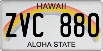 HI license plate ZVC880