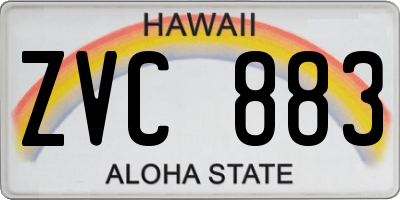 HI license plate ZVC883