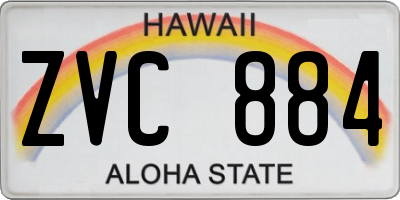 HI license plate ZVC884