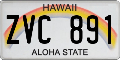 HI license plate ZVC891