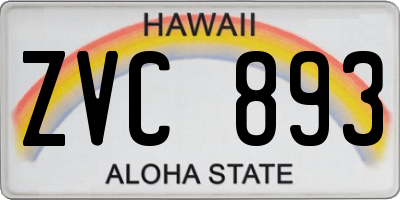 HI license plate ZVC893