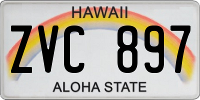 HI license plate ZVC897